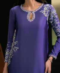 3 Piece Pure Russian Silk dress - Sapphire set