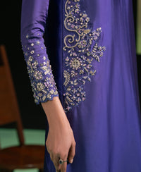 3 Piece Pure Russian Silk dress - Sapphire set