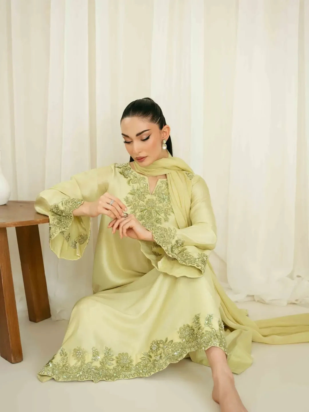 Celestial Pistachio Kaftan